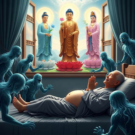 Lâm Chung Niệm Phật Thân Bớt Đau Không Bị Oan Gia Ám Ảnh Tự Tại Vãng Sanh