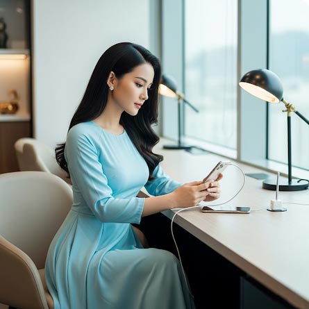 Sạc điện thoại tại công ty