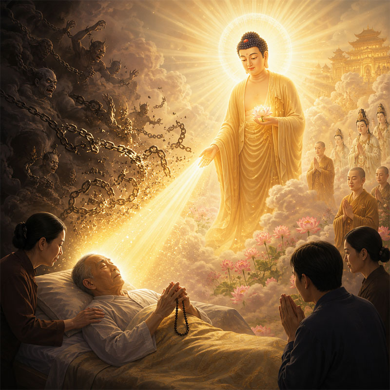 Người Niệm Phật Thân Toả Ánh Sáng Ma Quỉ Đều Kính Sợ