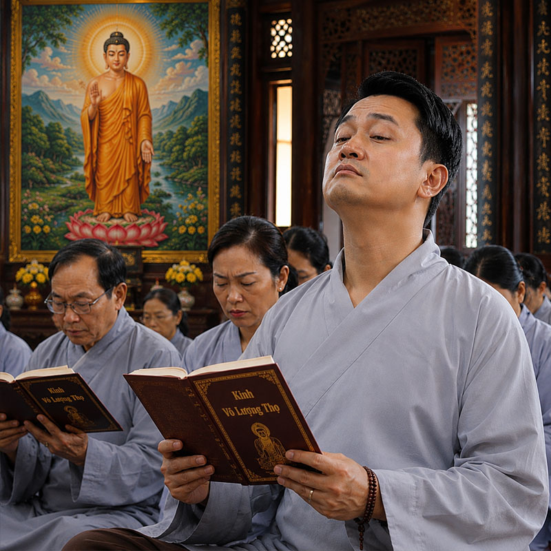 Tôi có thể thuộc lòng kinh Vô Lượng Thọ, mấy người còn thua tôi xa lắc!