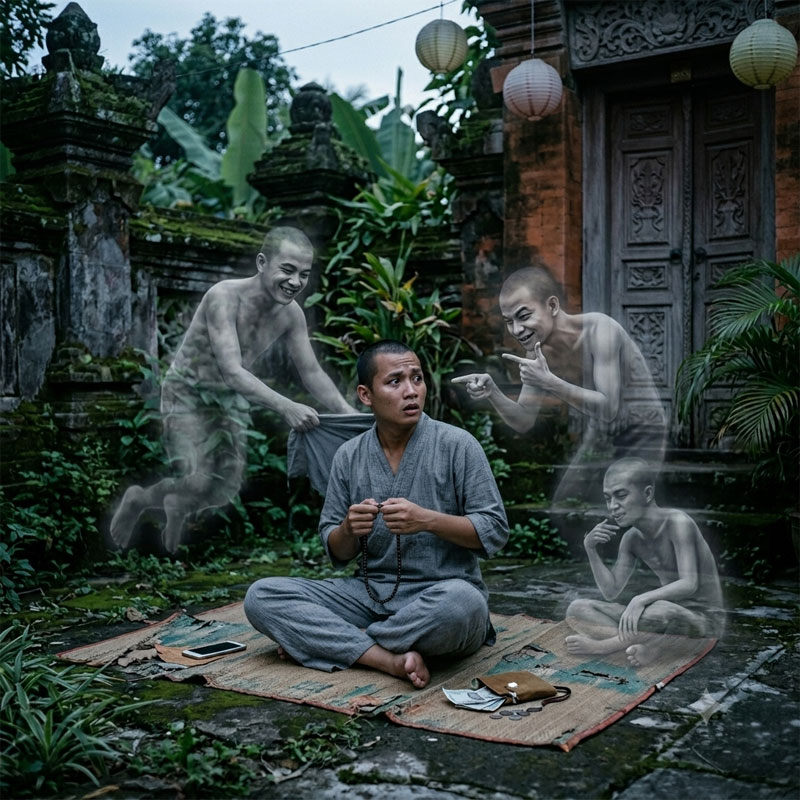 Chỉ làm dáng bề ngoài còn trong tâm vẫn còn tham, sân, si, mạn, thế nên quỷ cũng khinh thường bạn.