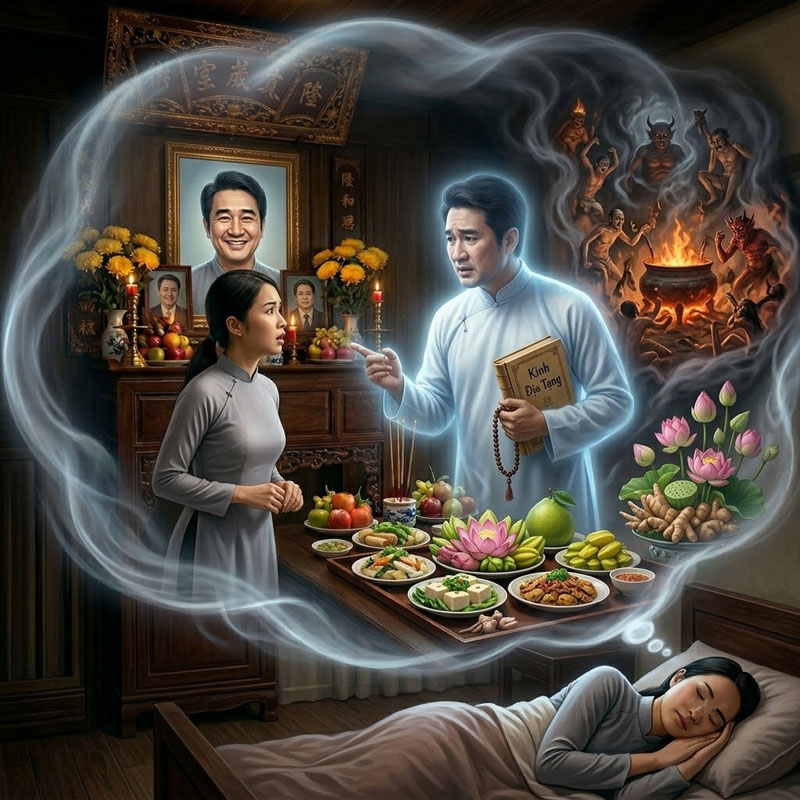 Vong Linh Hiện Về Khuyên Người Thân Không Nên Cúng Mặn